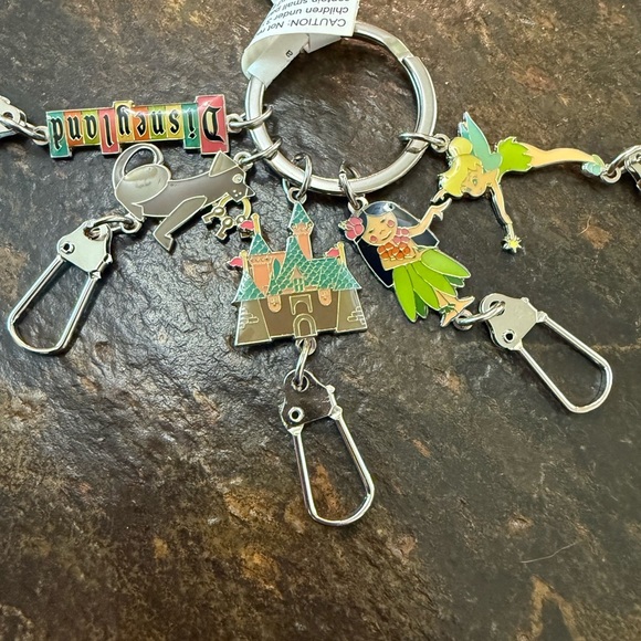 NWT! Disney Multicolor Keychain with Tinkerbell and Castle - Picture 3 of 3